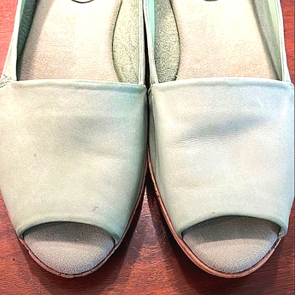 Aerosoles Mint Green Peeptoe Wedges Womens US 10 - Picture 2 of 10
